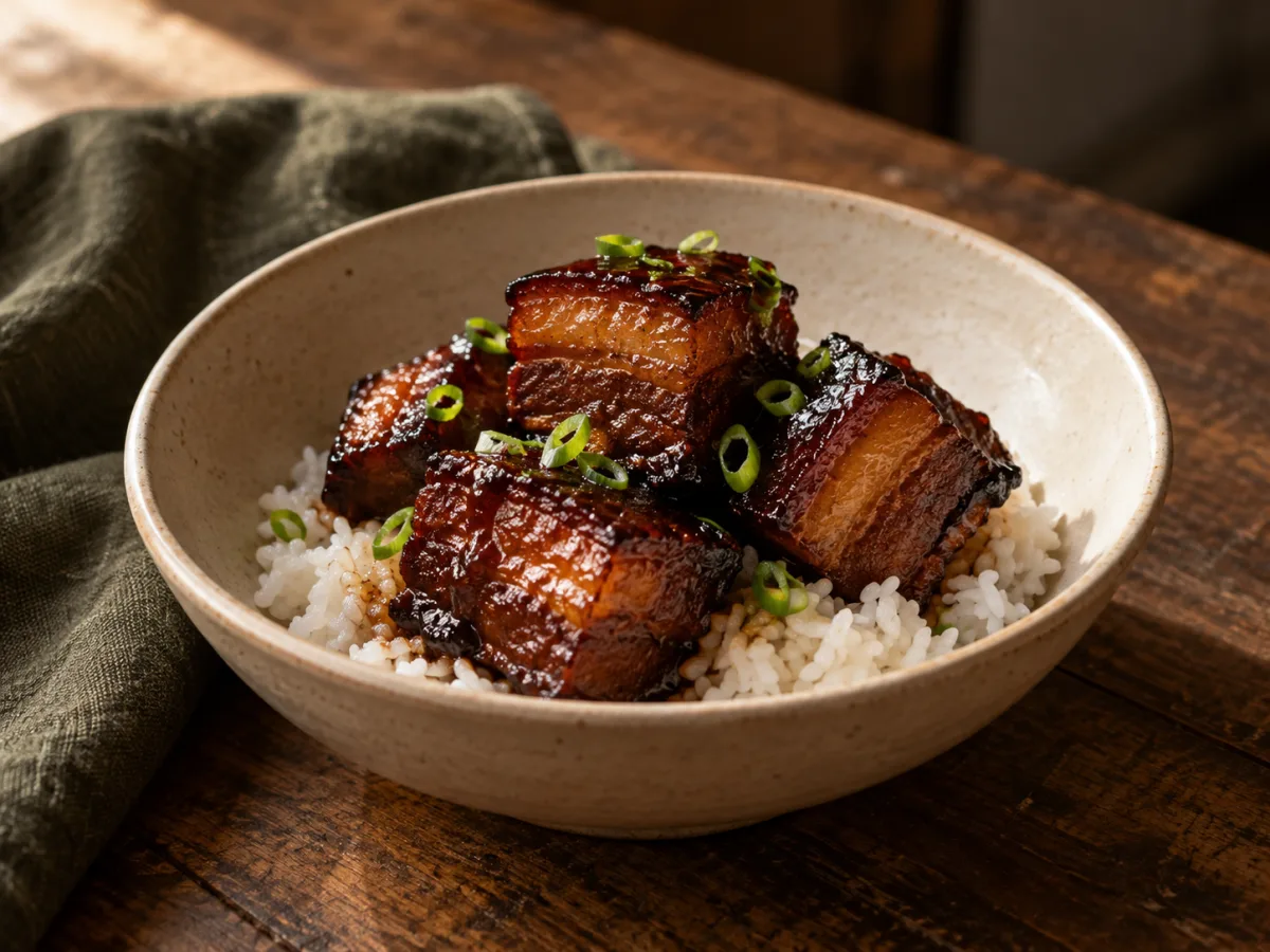 Hong Shao Rou (Red-Braised Pork Belly) serving idea